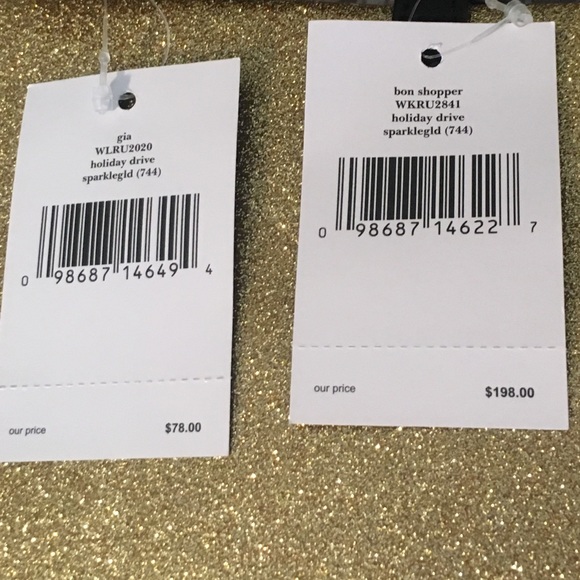 New Kate Spade Glitter Gold Sparkle Gia Tote Bag. - Picture 3 of 8